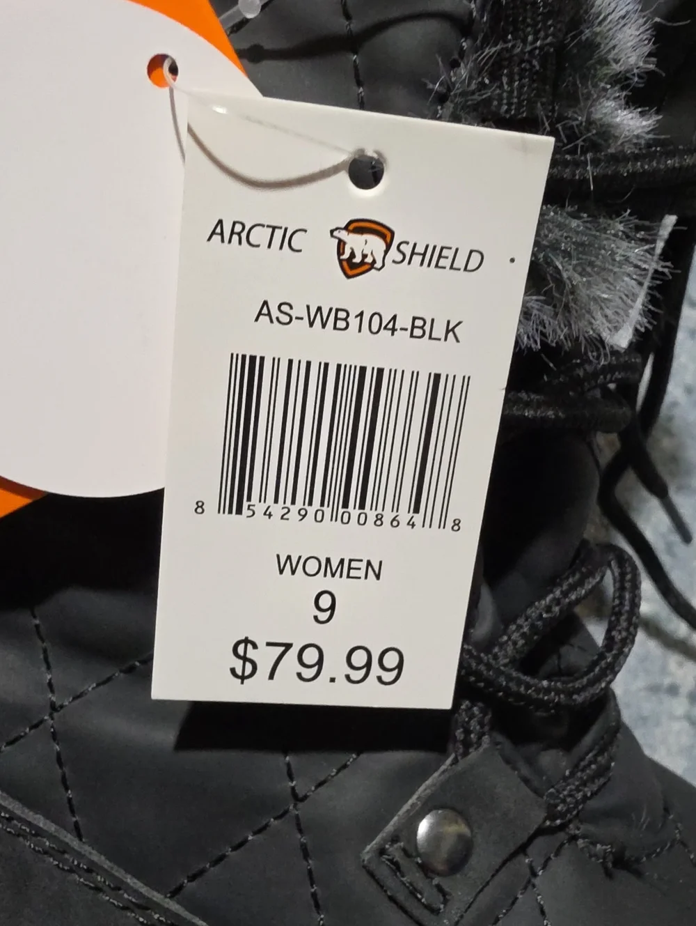 ARTIC SHIELD Women’s Black Winter Snow Boots with Faux Fur Collar Size 9